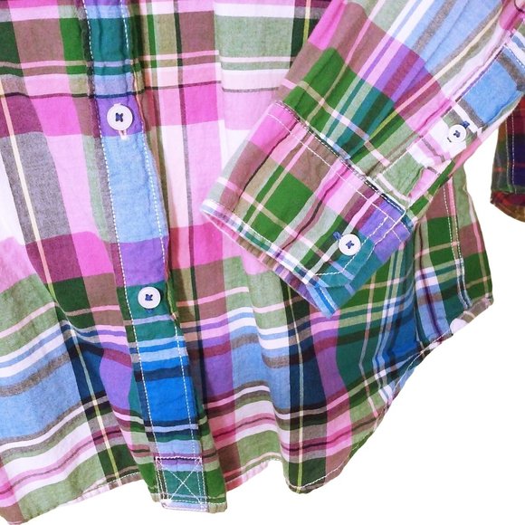 Lot of 2 Tops American Eagle Plaid Vintage Fit XL Button-Down LSL Pockets Cotton - Picture 5 of 12